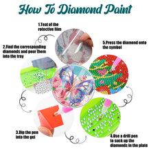 Load image into Gallery viewer, 6PCS Acrylic Washable Diamond Painting Crafts Coaster with Holder Waterproof Coaster (Butterfly)
