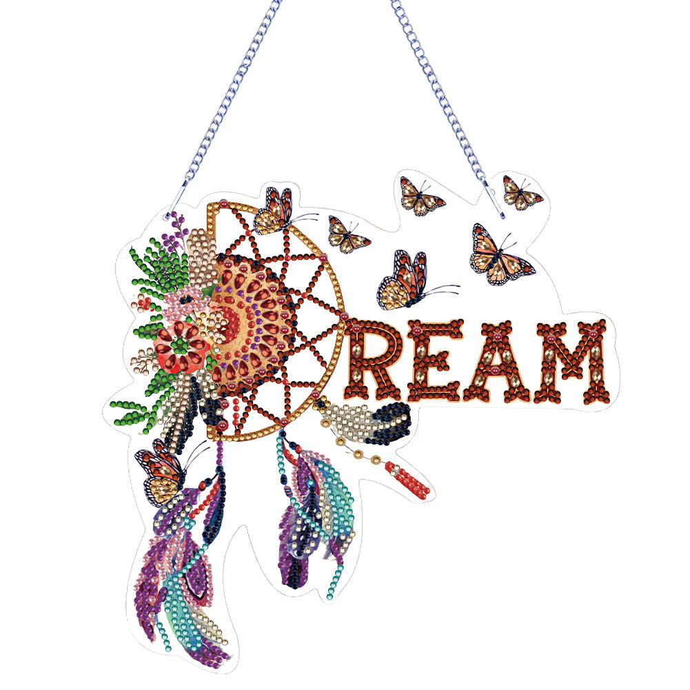 Dreamcatcher Single-Sided Diamond Painting Hanging Pendant for Home Wall Decor