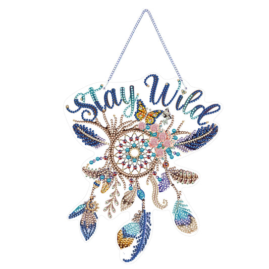 Dreamcatcher Single-Sided Diamond Painting Hanging Pendant for Home Wall Decor