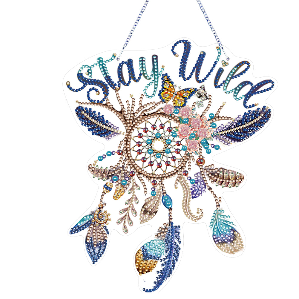 Dreamcatcher Single-Sided Diamond Painting Hanging Pendant for Home Wall Decor