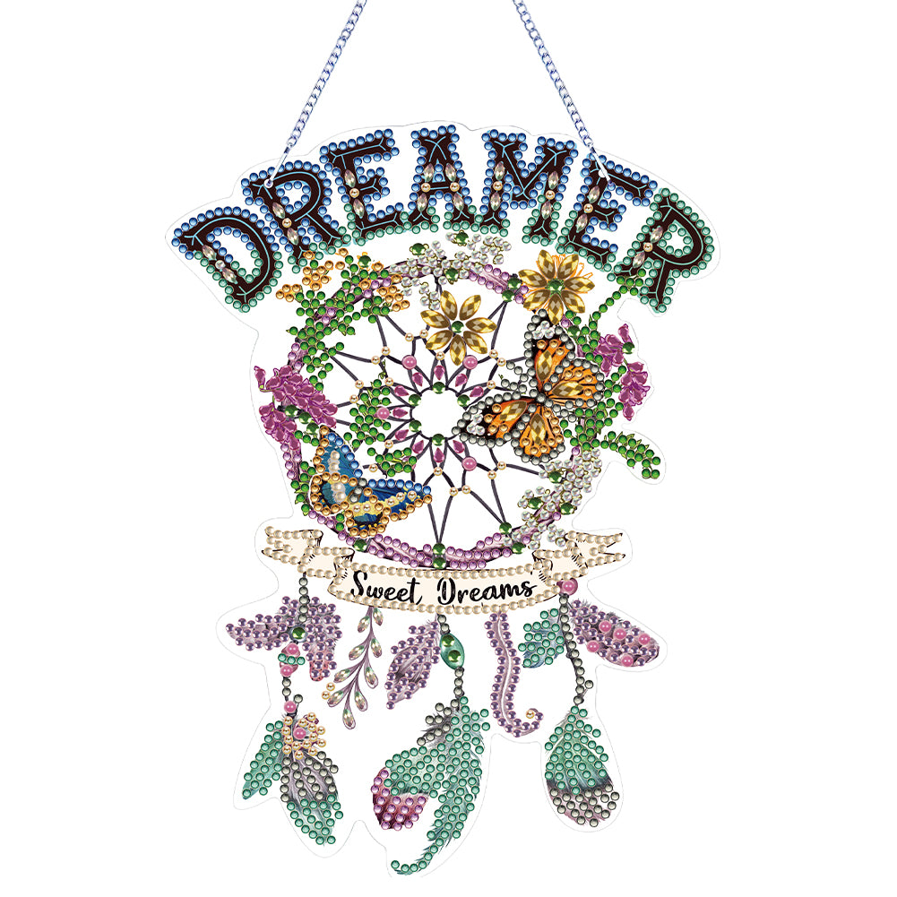 Dreamcatcher Single-Sided Diamond Painting Hanging Pendant for Home Wall Decor