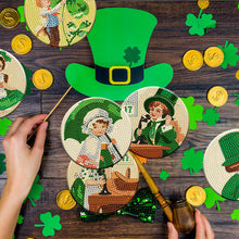 Load image into Gallery viewer, 8PCS Wooden Diamond Painting Art Coaster Kit with Holder (Saint Patricks Day #2)
