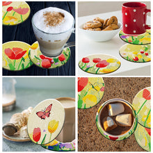 Load image into Gallery viewer, 8PCS Wooden Diamond Painting Art Coaster Kit with Holder for Adults Kids (Tulip)
