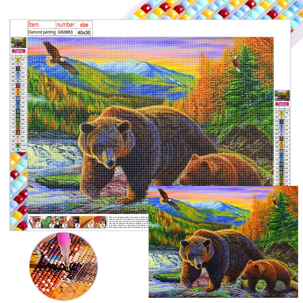 Diamond Painting - Full Square - brown bear (40*30CM)