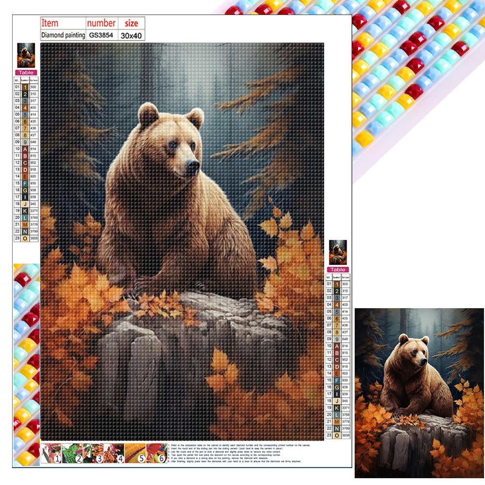 Diamond Painting - Full Square - brown bear (30*40CM)