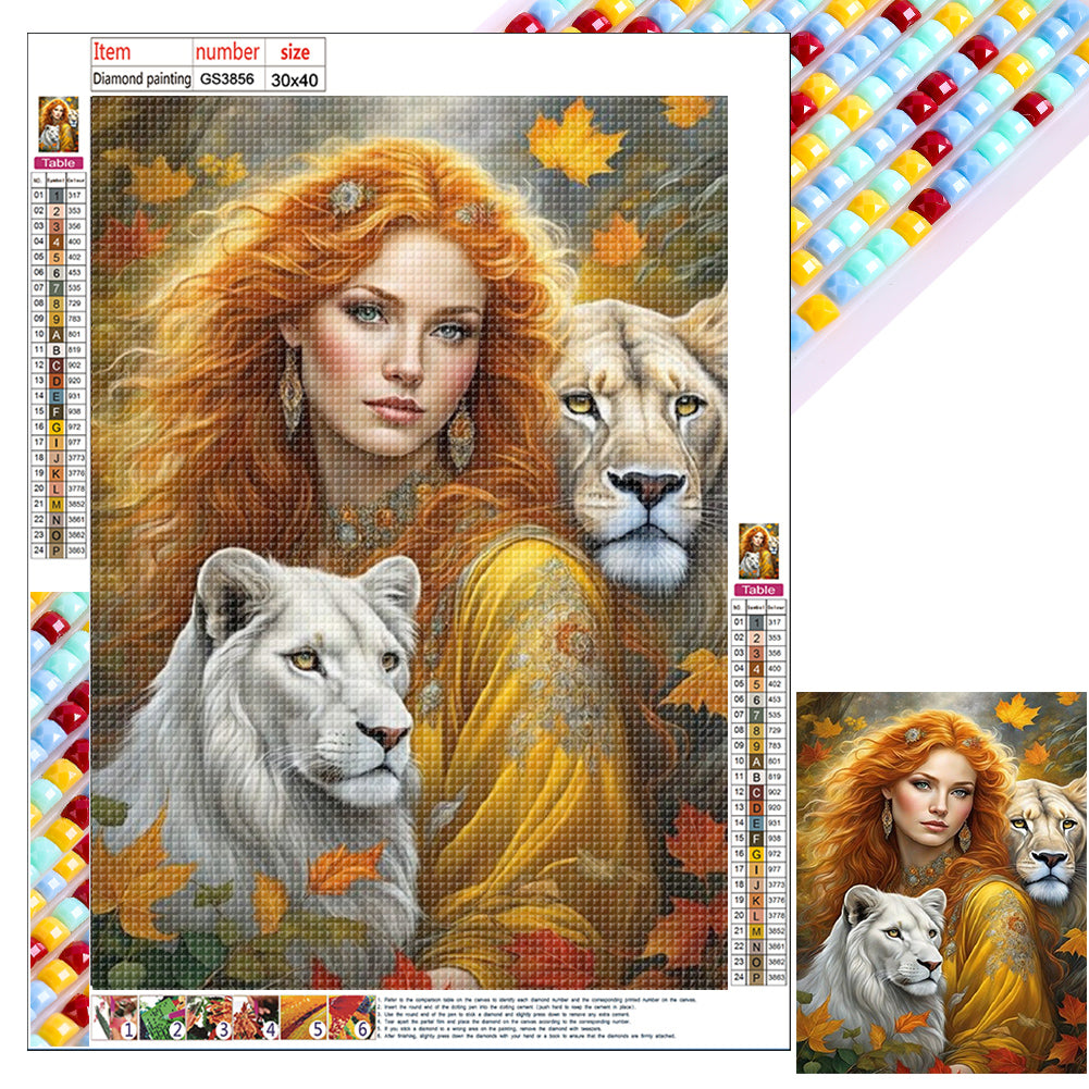Diamond Painting - Full Square - beauty lion (30*40CM)