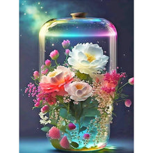 Load image into Gallery viewer, Diamond Painting - Full Round - Flowers in a vase under the starry sky (30*40CM)
