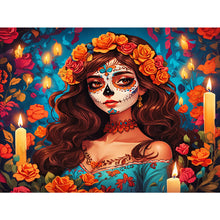 Load image into Gallery viewer, Diamond Painting - Full Round - Beautiful woman with grimace (40*30CM)
