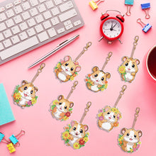 Load image into Gallery viewer, 8PCS Double Sided Round Diamond Painting Art Keychain Pendant for Adult(Hamster)
