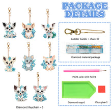 Load image into Gallery viewer, 8PCS Double Sided Round Diamond Painting Art Keychain Pendant (Diamond Dog)
