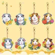 Load image into Gallery viewer, 8PCS Double Sided Round Diamond Painting Keychain Pendant (Two Colours Hamster)
