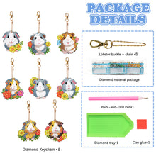 Load image into Gallery viewer, 8PCS Double Sided Round Diamond Painting Keychain Pendant (Two Colours Hamster)
