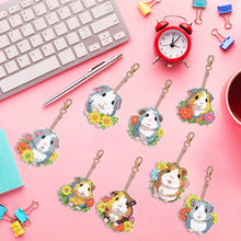 Load image into Gallery viewer, 8PCS Double Sided Round Diamond Painting Keychain Pendant (Two Colours Hamster)
