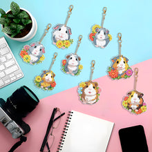 Load image into Gallery viewer, 8PCS Double Sided Round Diamond Painting Keychain Pendant (Two Colours Hamster)
