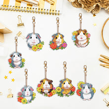 Load image into Gallery viewer, 8PCS Double Sided Round Diamond Painting Keychain Pendant (Two Colours Hamster)
