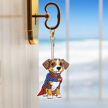 Load image into Gallery viewer, 5PCS Double Sided Round Diamond Painting Art Keychain Pendant (Puppy Hero)
