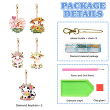 Load image into Gallery viewer, 5PCS Double Sided Round Diamond Painting Art Keychain Pendant for Adults (Calf)
