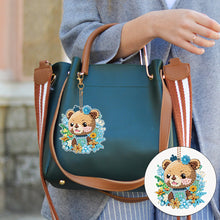 Load image into Gallery viewer, 6PCS Double Sided Round Diamond Painting Art Keychain Pendant(Nature and Animal)
