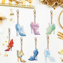 Load image into Gallery viewer, 7PCS Double Sided Diamond Painting Art Keychain Pendant (Butterfly High Heels)
