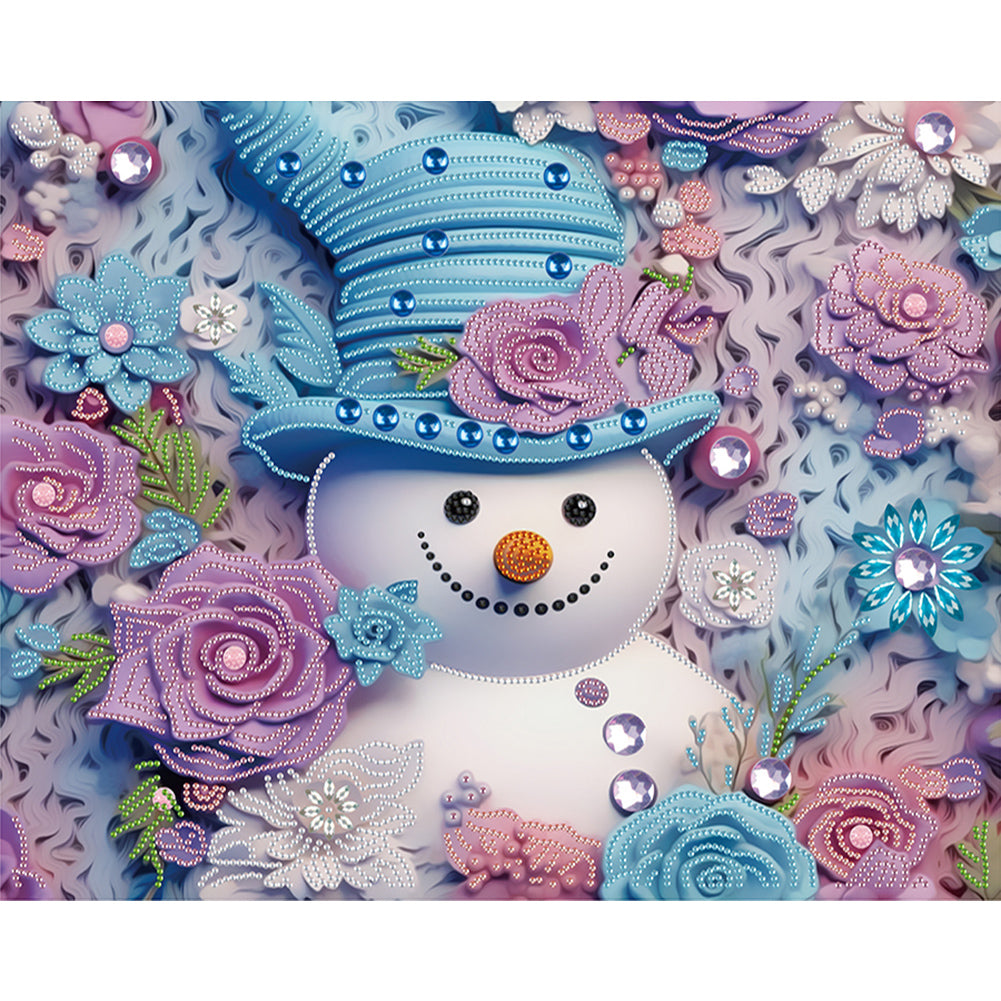 Diamond Painting - Partial Special Shaped - Snowman¡¤Purple (40*50CM)