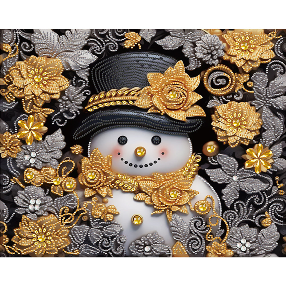 Diamond Painting - Partial Special Shaped - Snowman¡¤Gold (40*50CM)