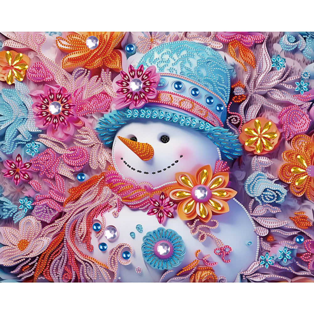 Diamond Painting - Partial Special Shaped - Snowman¡¤Pink Festival Series (40*50CM)
