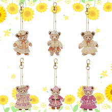 Load image into Gallery viewer, 6PCS Double Sided Special Shape Diamond Painting Keychain for Beginners (Bear)
