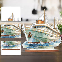 Load image into Gallery viewer, Wooden Sailboat Diamonds Painting Desktop Decor for Table Office Home Decor (#2)
