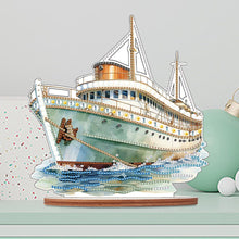 Load image into Gallery viewer, Wooden Sailboat Diamonds Painting Desktop Decor for Table Office Home Decor (#2)
