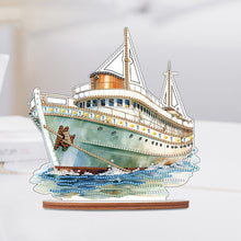 Load image into Gallery viewer, Wooden Sailboat Diamonds Painting Desktop Decor for Table Office Home Decor (#2)
