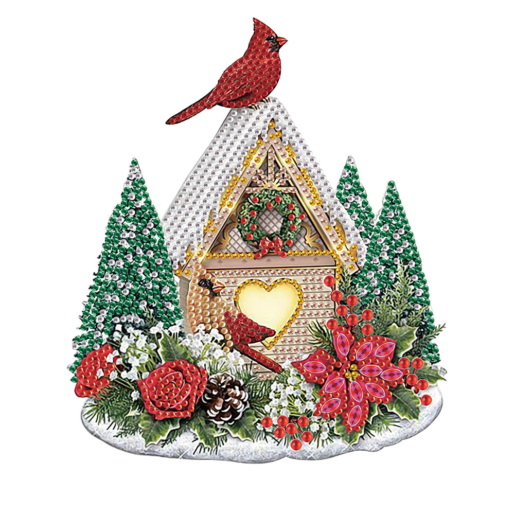 Diamond Painting - Partial Special Shaped - Christmas cardinal (30*30CM)