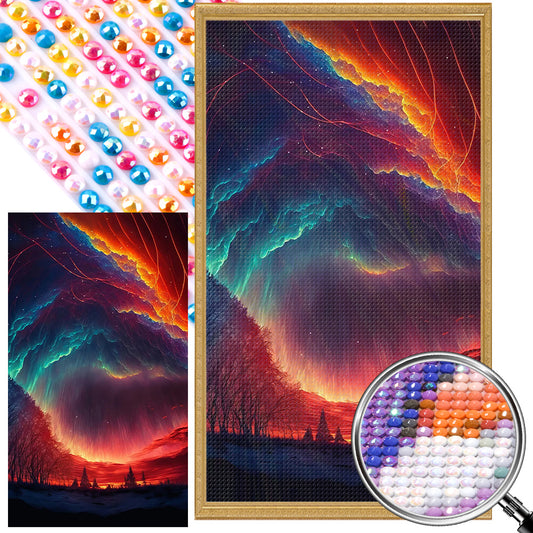 AB Diamond Painting - Full Round - Aurora night view (40*70CM)