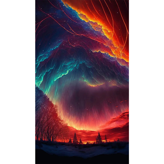 AB Diamond Painting - Full Round - Aurora night view (40*70CM)