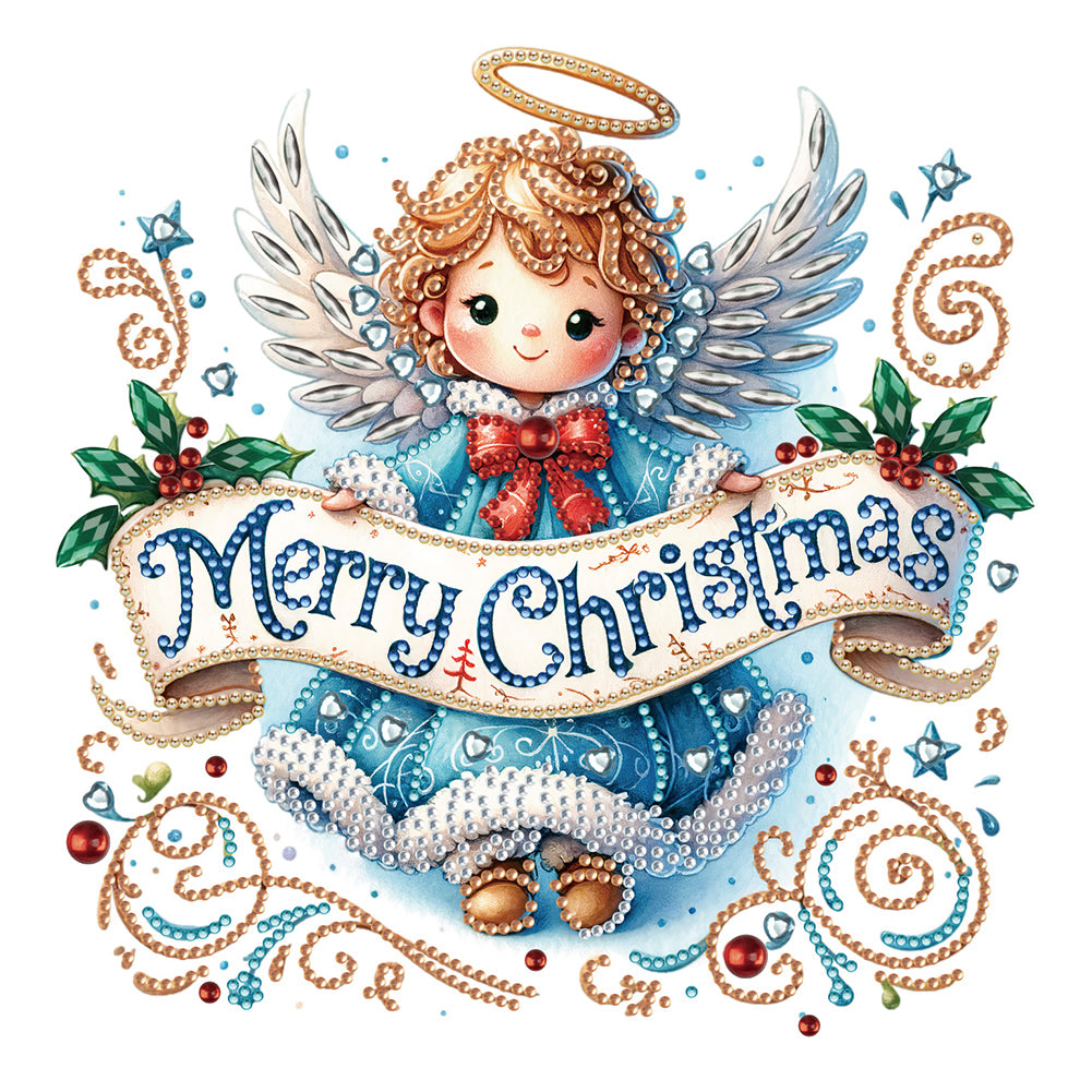 Diamond Painting - Partial Special Shaped - Christmas little angel (30*30CM)
