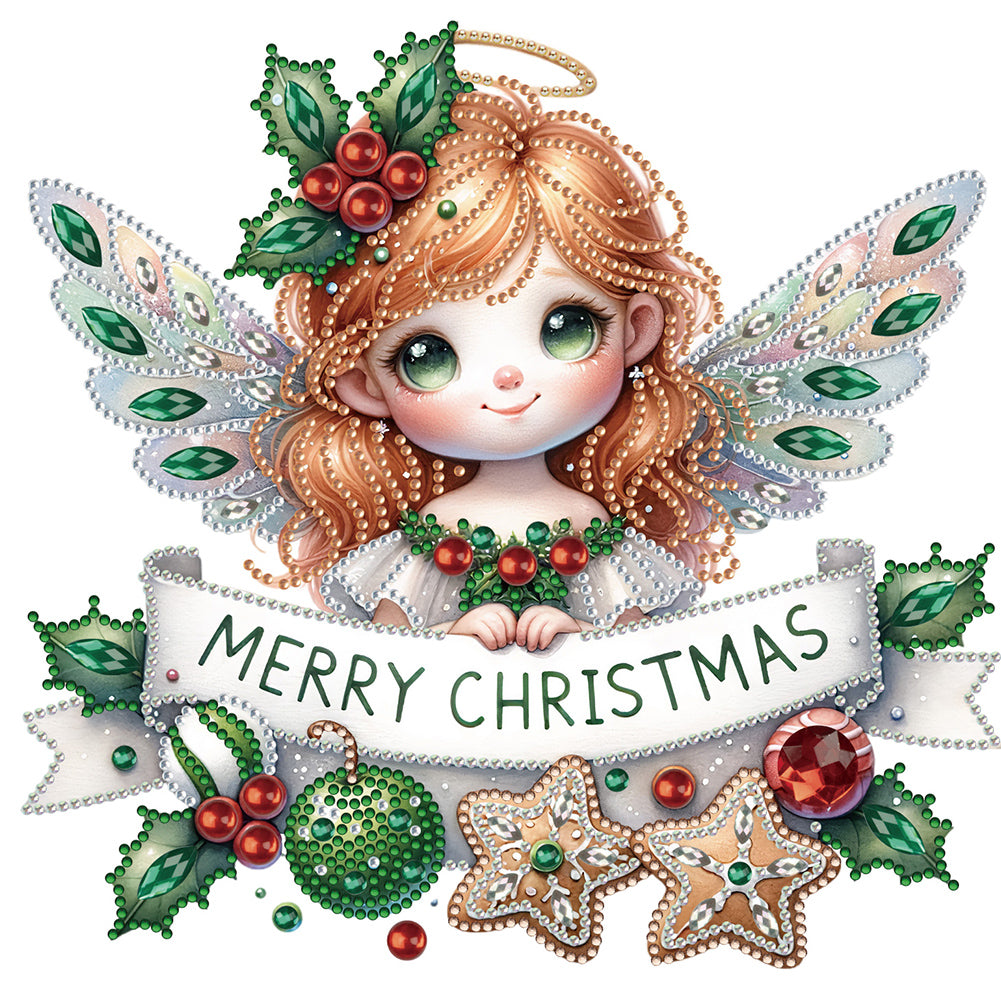 Diamond Painting - Partial Special Shaped - Christmas little angel (30*30CM)