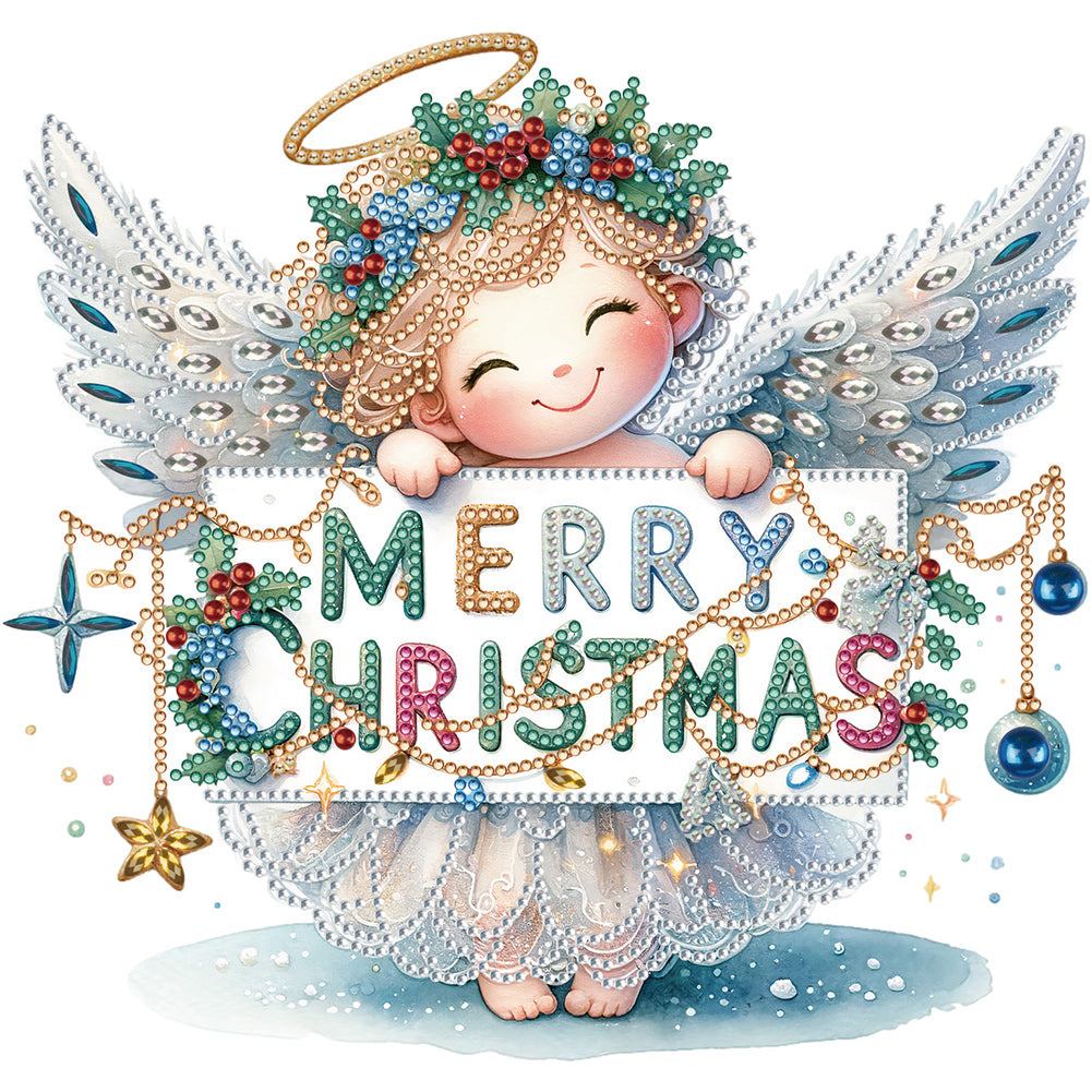 Diamond Painting - Partial Special Shaped - Christmas little angel (30*30CM)