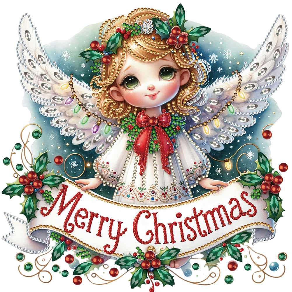 Diamond Painting - Partial Special Shaped - Christmas little angel (30*30CM)