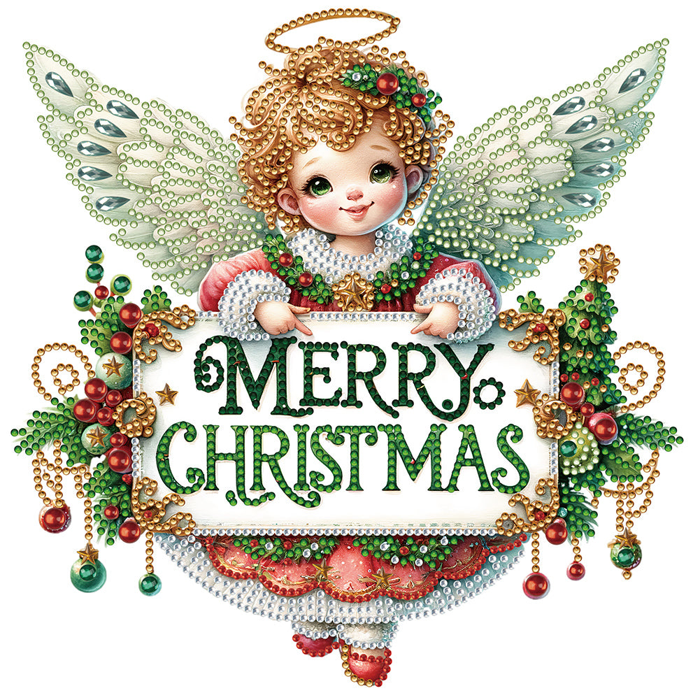 Diamond Painting - Partial Special Shaped - Christmas little angel (30*30CM)
