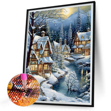 Load image into Gallery viewer, Diamond Painting - Full Round - Small town in the snow (30*40CM)

