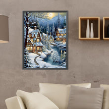 Load image into Gallery viewer, Diamond Painting - Full Round - Small town in the snow (30*40CM)
