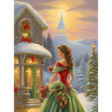 Load image into Gallery viewer, Diamond Painting - Full Round - santa girl (30*40CM)

