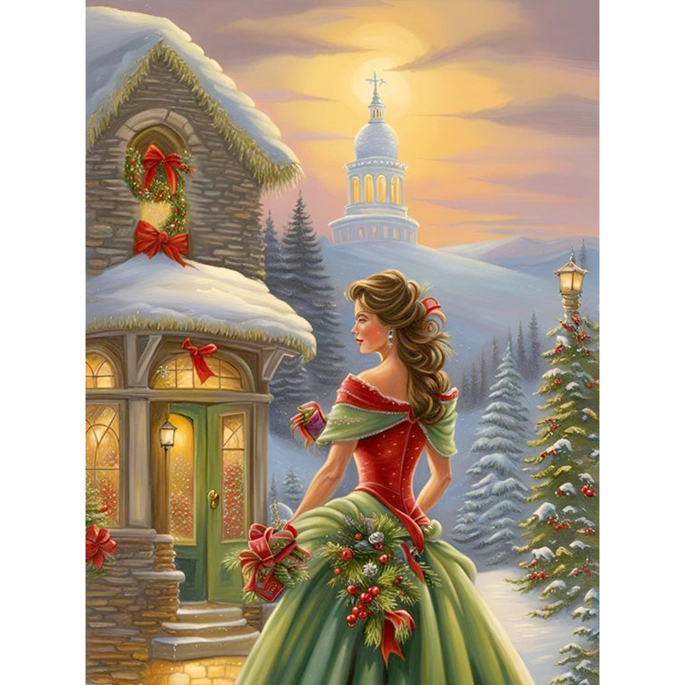 Diamond Painting - Full Round - santa girl (30*40CM)
