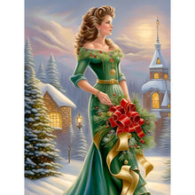 Load image into Gallery viewer, Diamond Painting - Full Round - santa girl (30*40CM)
