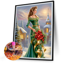 Load image into Gallery viewer, Diamond Painting - Full Round - santa girl (30*40CM)

