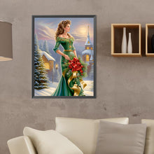 Load image into Gallery viewer, Diamond Painting - Full Round - santa girl (30*40CM)

