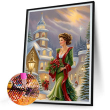 Load image into Gallery viewer, Diamond Painting - Full Round - santa girl (30*40CM)
