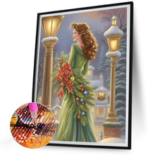 Load image into Gallery viewer, Diamond Painting - Full Round - santa girl (30*40CM)

