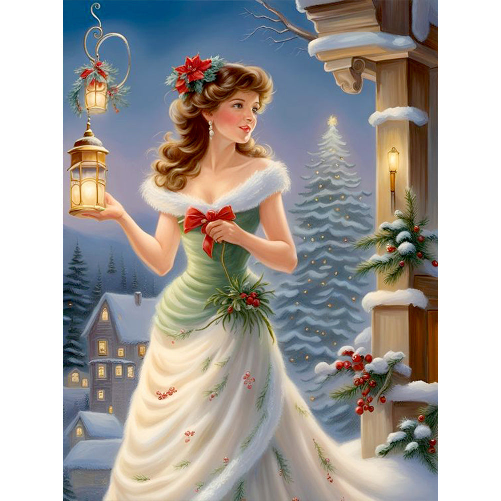 Diamond Painting - Full Round - santa girl (30*40CM)
