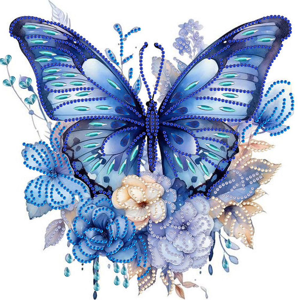 Diamond Painting - Partial Special Shaped - butterfly art (30*30CM)