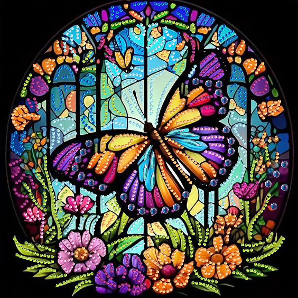 Diamond Painting - Partial Special Shaped - butterfly crafts (30*30CM)